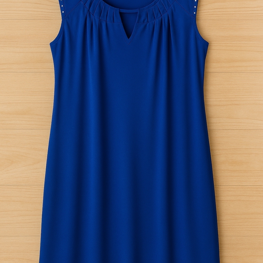 Simon Chang Sleeveless Cobalt Shift Dress